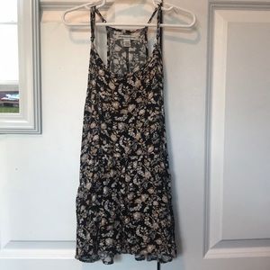 Black floral peplum top